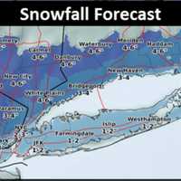 <p>A look at snowfall accumulation projections Westchester, Putnam and Rockland for the storm arriving after midnight and ending by noon Saturday.</p>