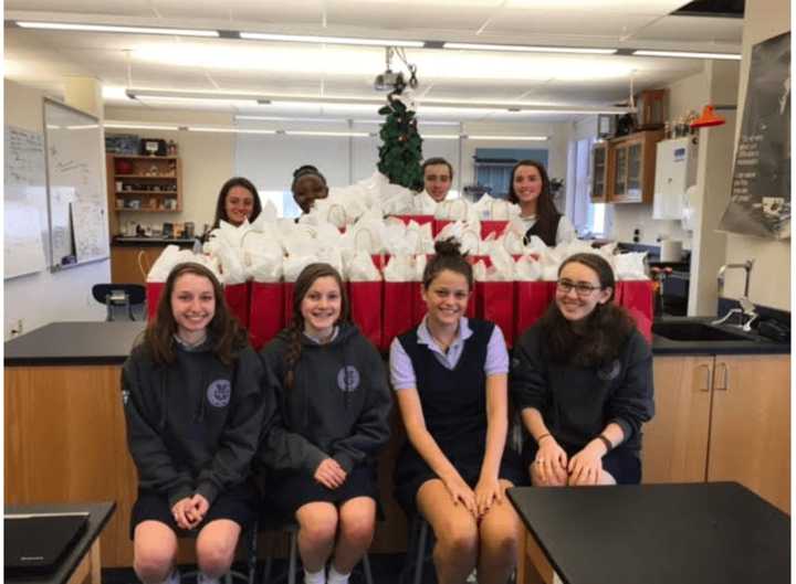 Back, from left, Christiana Cottrell, Ann Papin, Erin O&#x27;Connell and Emily Bump. Front, from left, Francesca Norko, Angelina Debenedet, Emma Jacobs and Kathryn Blanco.