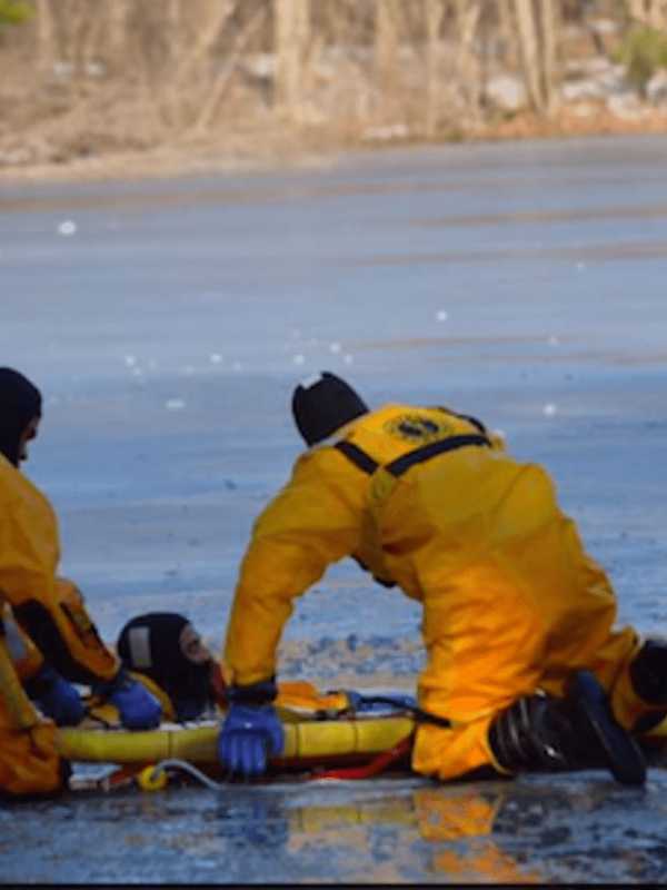 On Thin Ice: Greenwich Professional Firefighters Practice Ice Training