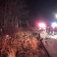 <p>The crash, which happened around 10:36 p.m. Tuesday, occurred east of Route 121 near Mead Street.</p>