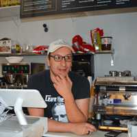 <p>Breno Donatti chats with guests at his newest eatery, Winfield Street Deli in Westport.</p>