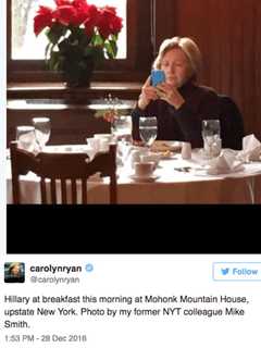 Photo Of Hillary Clinton On Cell Phone Spurs Analogy To Previous Picture