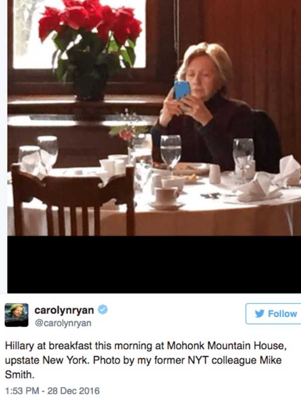 Photo Of Hillary Clinton On Cell Phone Spurs Analogy To Previous Picture