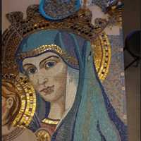 <p>A closeup of the the 9-foot-high, 5-foot-wide mosaic.</p>