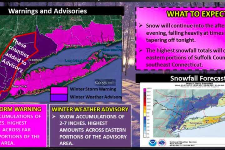 Winter Weather Advisories In Effect For White Plains, Much Of Hudson Valley