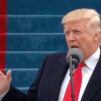 <p>Donald Trump delivers his inaugural address  in front of the Capitol Building on Jan. 20.</p>