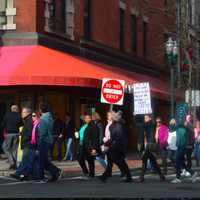 <p>The Women&#x27;s March for Connecticut goes up Washington Boulevard and down to Trump Parc at Tresser Boulevard.</p>