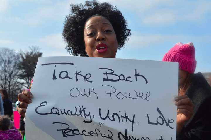 Photos: Bridgeport Protesters Find Solidarity In Local Women's March