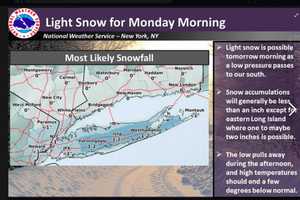 Accumulating Snow Possible Overnight Into Monday In White Plains