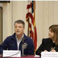 <p>Sen. Terrence Murphy addresses the crowd at the Morabito Community Center Thursday evening at a meeting hosted by Cortlandt Supervisor Linda Puglisi and Buchanan Mayor Theresa Knickerbocker.</p>