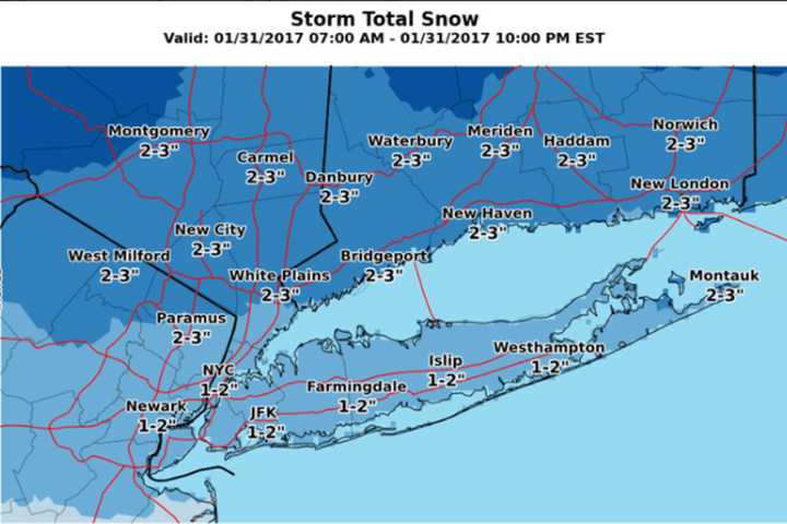 Snow Could Make For Slippery Evening Commute In White Plains