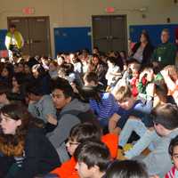 <p>There is a large turnout at the Westside Middle School Academy in Danbury to watch the kids participate in the space program.</p>