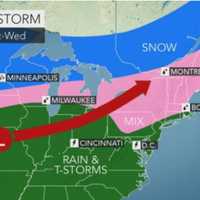 <p>The storm is expected to impact the Hudson Valley Monday night into Tuesday.</p>