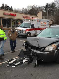 One Hospitalized After Two-Car Crash In Airmont Shopping Center