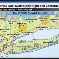 <p>A look at projected snowfall totals for Thursday&#x27;s winter storm.</p>