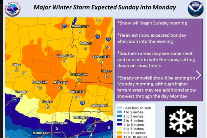 Winter Storm Watch Issued For Dutchess With 8 Inches Of Snow Possible