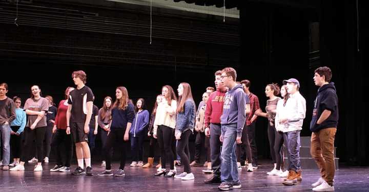 Weston High School students rehearse for &quot;Little Shop of Horrors.&quot;