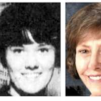 <p>Leslie Guthrie at the time of her disappearance at age 29 in 1977 (first two photos), and a rendering of how she may look today at age 69.</p>