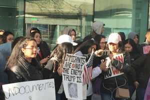 Students Protest Immigration Policies At Stamford Government Center