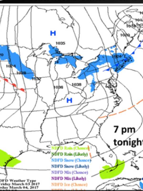 Westchester Could See Brief Periods Of Heavy Snowfall Into Early Evening