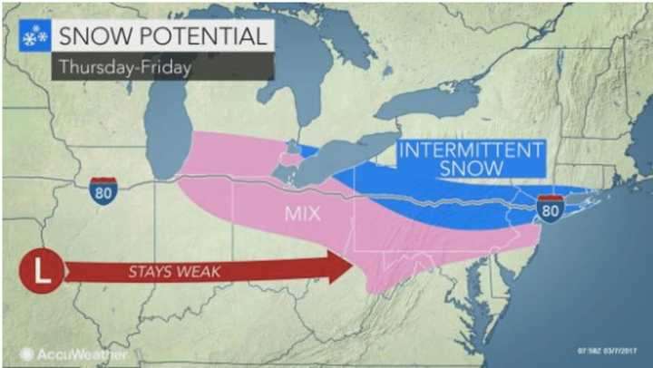 Based on current models, the timing of the first winter storm expected to impact the area is late Thursday night into early Friday afternoon.