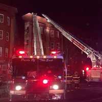 <p>Fire crews battled a blaze on Mooney Place in Yonkers on Thursday.</p>