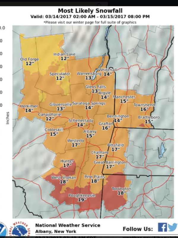 Storm Track Shifts: Up To 19 Inches Of Snow Now Possible In Dutchess