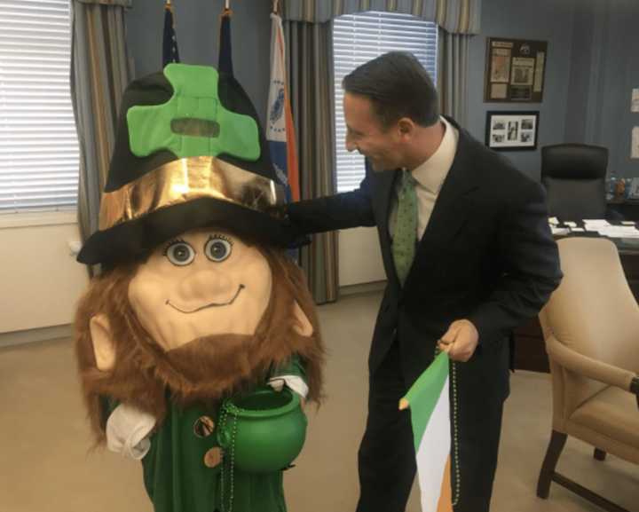 An American Red Cross leprechaun paid a visit to Westchester County Executive Rob Astorino&#x27;s office on Friday.