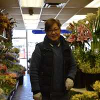 <p>Ellie Kim, owner of CompoFarm Flowers in Darien and Westport. The store has flowers in from Holland for Easter arrangements.</p>