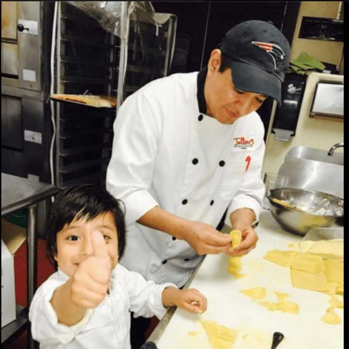 Julliano&#x27;s Authentic Italian Cuisine in Bethel will celebrate its one year anniversary on Sunday.  From left, Julliano Cevallos, 4, and his father, owner Julio Cevallos