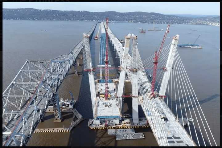 Work continues on the new Tappan Zee Bridge.