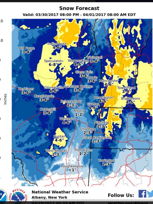 Snowfall Totals Updated For Storm Headed To Dutchess