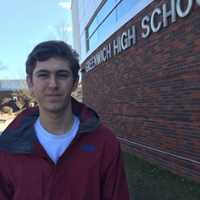 <p>Greenwich High School student Scott Rusk speaks about the lockdown.</p>