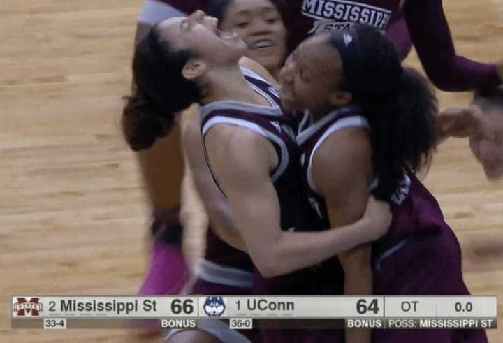 Mississippi beats UConn in overtime, 66-64.