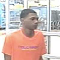 <p>A suspect in the theft of a purse from a Trumbull home. The suspect was captured on video surveillance at a store where the stolen credit cards were used.</p>