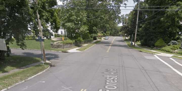 The intersection of Forest Avenue and Rockingstone Avenue in Larchmont.