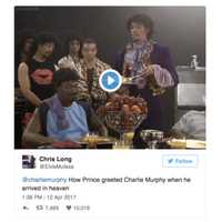 <p>&quot;How Prince greeted Charlie Murphy when he arrived in heaven.&quot;</p>