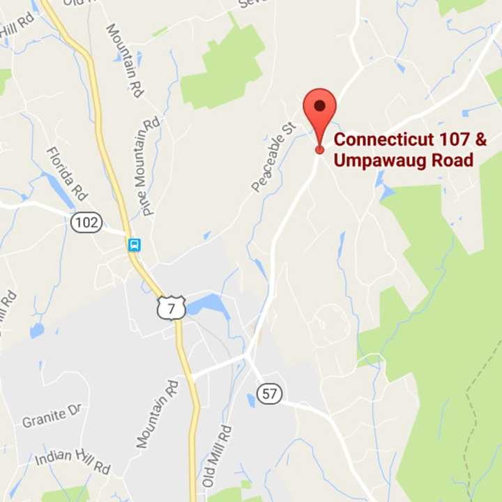 The accident occurred on Route 107 near Umpawaug Road in Redding.