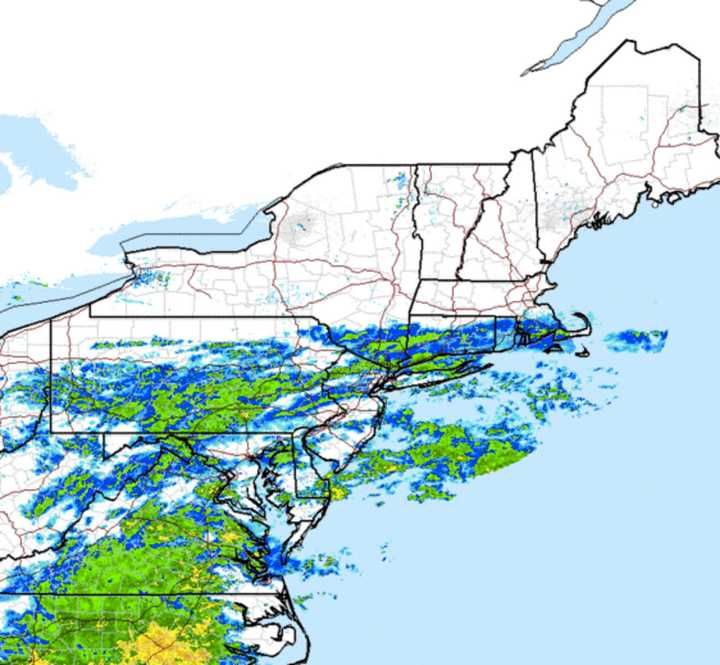 A satellite image of the area Monday night.