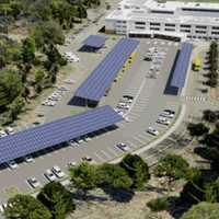 <p>This image shows how solar carports would look at Fairfield Ludlowe High School.</p>