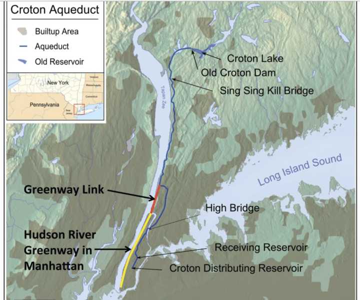 A look at the Greenway Link (in red).