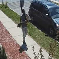 <p>The Stratford Police Department is seeking to identify a suspect, shown in surveillance video, in the theft of computer equipment from a construction site on Barnum Avenue.</p>