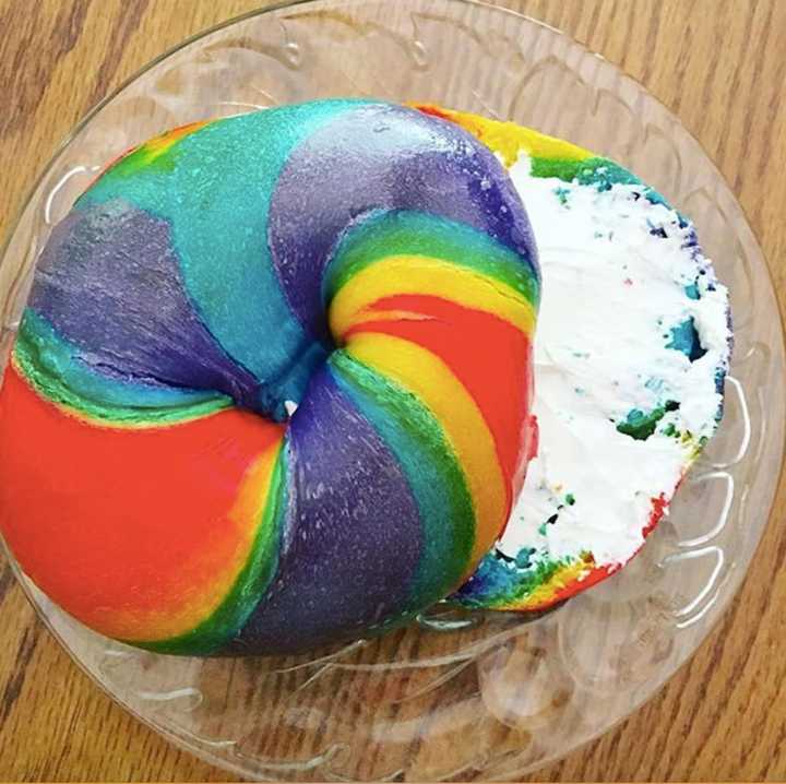 Bagel Loops is known for its multi-colored bagels.