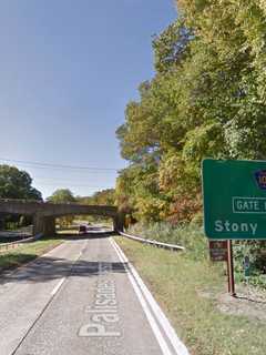 Car Overturns, Igniting Fire On Palisades Parkway