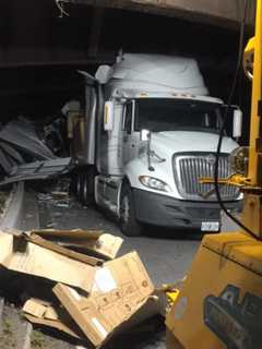 Tractor-Trailer Destroyed After Hitting Overpass On Bronx River Parkway
