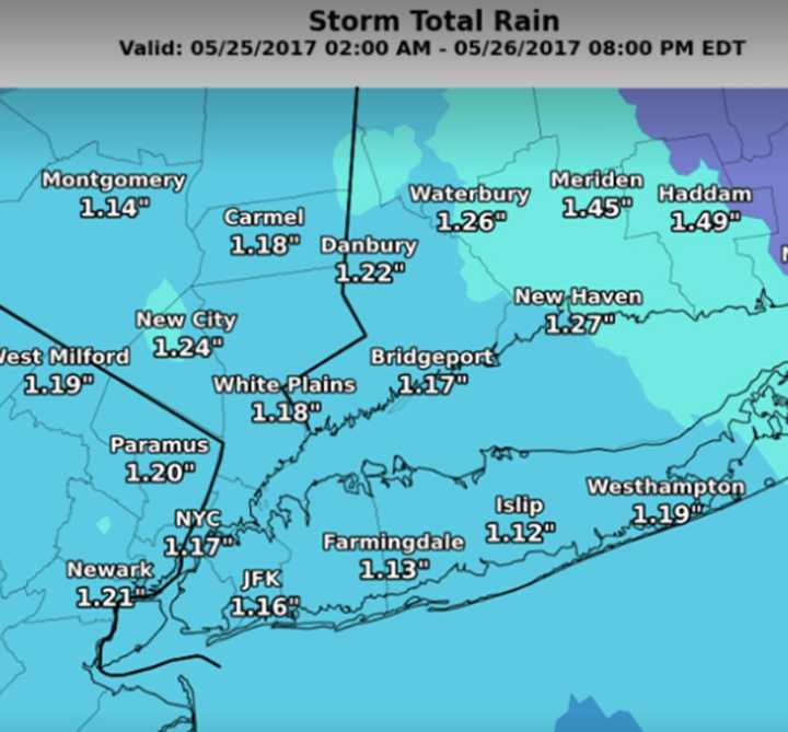 Rainfall totals will be more than one inch throughout the area.