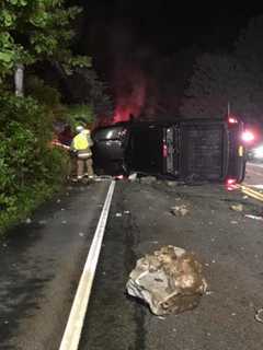 Overturned Vehicle Crash Shuts Down Route 35 In South Salem