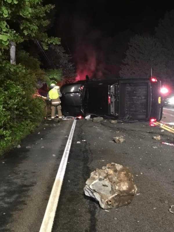 Overturned Vehicle Crash Shuts Down Route 35 In South Salem