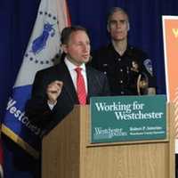 <p>Westchester County Executive Rob Astorino announcing the plan to bring ride sharing to the area.</p>