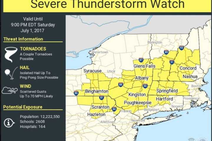 Severe Thunderstorm Watch In Effect For Dutchess, Putnam